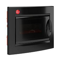 Щиток встраиваемый с дверцей 8 мод.,IP41, черный, с клеммным блоком 63А | код RB08B4TBD | DKC