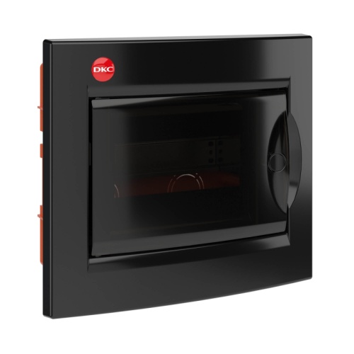 Щиток встраиваемый с дверцей 8 мод.,IP41, черный, с клеммным блоком 63А | код RB08B4TBD | DKC Щиток встраиваемый с дверцей 8 мод.,IP41, черный, с клеммным блоком 63А | код RB08B4TBD | DKC