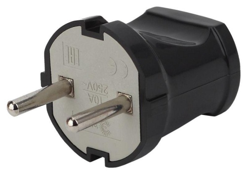 Вилка без заземл. прямая 10А черн. Vx1-B | код. Б0039672 | Эра Вилка без заземл. прямая 10А черн. Vx1-B | код. Б0039672 | Эра