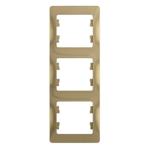 Рамка 3-м Glossa верт. титан | код GSL000407 | Schneider Electric