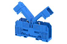 Клемма проходная болтовая 70 мм2, на высокие токи, на 2 подключения, с защитными крышками, синяя SPT70XL-BLUE | код 4310450001 | Elmex
