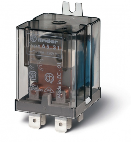 Силовое электромеханическое реле, монтаж в наконечники Faston 250 (6.3x0.8мм), 1NO 30A, контакты AgCdO (зазор ? 3мм), катушка 24В AC, степень защиты RTI, монтажный фланец, опции: нет, упаковка 1шт. | код 653180240300PAS | FINDER Силовое электромеханическое реле, монтаж в наконечники Faston 250 (6.3x0.8мм), 1NO 30A, контакты AgCdO (зазор ? 3мм), катушка 24В AC, степень защиты RTI, монтажный фланец, опции: нет, упаковка 1шт. | код 653180240300PAS | FINDER