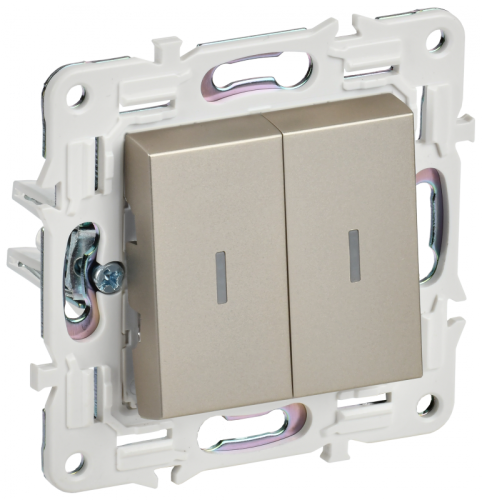 SKANDY Выключ. 2-кл. с инд. 10А SK-V09Sh шамп. IEK | код SK-V20-1-10-K37 | IEK