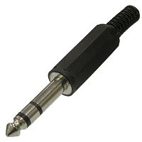 Разъём аудио SZC-0053 stereo 6.35 мм, чёрный | код 107290 | SZC