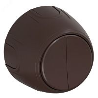 Выключатель двойной Rotondo, цвет коричневый | код 7700853 | OneKeyElectro