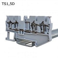 Клемма пружинная проходная 4 контакта 1,5 мм2, серая | код TS1,5D | ПРОВЕНТО