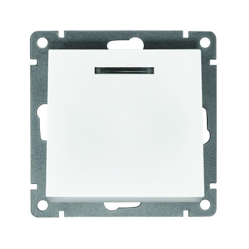 Выключатель 1-кл. СП Афина 10А IP20 с подсветкой механизм бел. | код A0121 | Universal