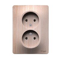 Розетка двойная Glossa 16А без заземл. в сборе сосна | код GSL001520 | Systeme Electric