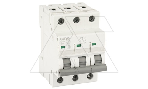 Авт. выключатель GYM8-3P-50B, 3P, 50A, хар-ка B, 4,5kA, 3M | код GYM83P50B | GEYA Авт. выключатель GYM8-3P-50B, 3P, 50A, хар-ка B, 4,5kA, 3M | код GYM83P50B | GEYA