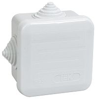 коробка КМ41236 распаячная для о/п 70х70х40 мм² IP44 (RAL7035, 4 гермоввода, защелкивающаяся крышка) | код. UKOZ11-070-070-040-K41-44 | IEK