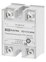 Твердотельное реле ТТР1-40А-DА, 1ф, 40А, упр: 3-32В DС, нагр: 24-380В АС TDM | код SQ1514-0006 | TDM