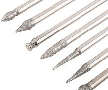 Шарошки, усиленная сталь с алмазным напылением, штифт диаметр 3 мм, 20 шт | код 36480М | FIT