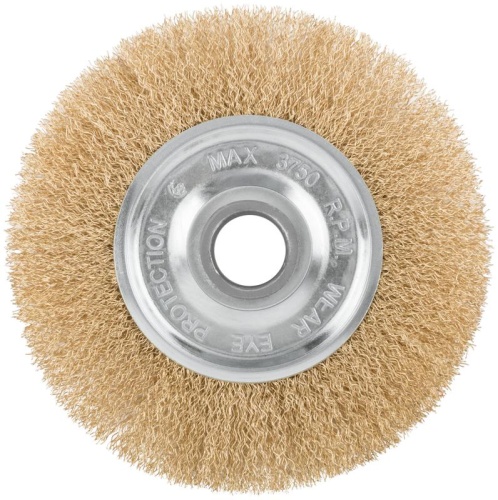 Кордщетка дисковая прямая, посадочный диаметр 22.2 мм, латунированная волнистая проволока 150 мм | код 39026 | FIT фото 2