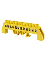 Шина PE земля в желтом изоляторе на DIN-рейку 8x12мм 12 групп TDM | код SQ0801-0217 | TDM