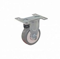 Колесо аппаратное неповоротное п/п обод резина сер. подшипник скольжения площадка d50 без тормоза Tech-Krep/Zitar 148491