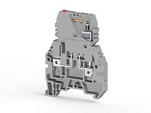 Клеммник с держ. предохр. (5х20 5х25) съем.картридж с индикацией 220В AC на DIN-рейку 4кв.мм сер. ASK 3FLD 220В AC Klemsan 354619