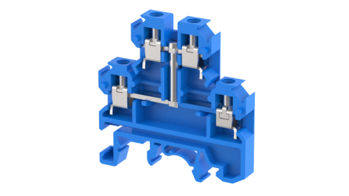 Клемма проходная винтовая 2,5 мм2, двухуровневая, с замкнутыми уровнями, на 4 подключения, синяя KU2D4S(B) | код 1103310001 | Elmex Клемма проходная винтовая 2,5 мм2, двухуровневая, с замкнутыми уровнями, на 4 подключения, синяя KU2D4S(B) | код 1103310001 | Elmex