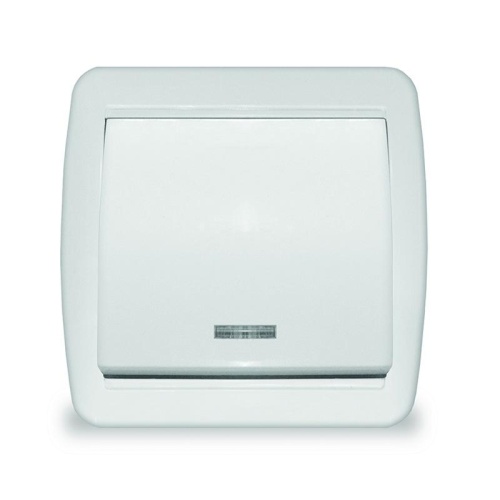 Выключатель 1-кл. ОП Клио с подсветкой 10А IP44 бел. UNIVersal | код К2225 | Universal Выключатель 1-кл. ОП Клио с подсветкой 10А IP44 бел. UNIVersal | код К2225 | Universal