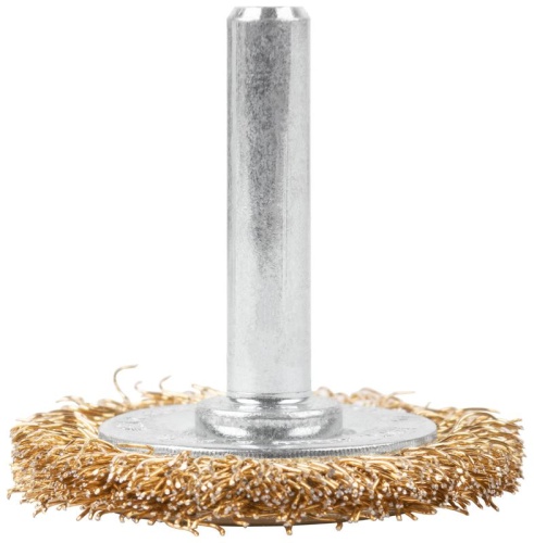 Щетка для дрели, Плоская, латунированная витая проволока 0,3 мм, 38 мм, блистер, Profi | код 82-913 | FIT