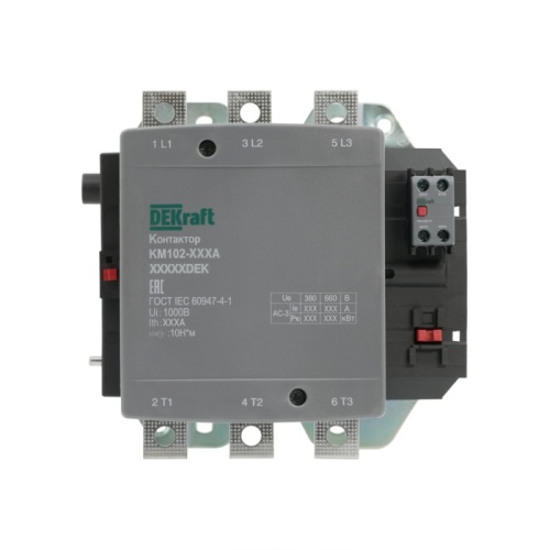 Контактор 400А 110В_АС АС3_ АС4 1НО+1НЗ КМ-102 | код 21966DEK | DEKraft