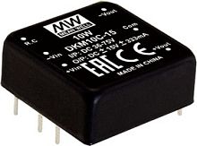 Источник питания DC-DC, 10Вт, Uвх=18…36B, Uвых=±15В/±0.333А, вход дист. управл., изоляция 1500В DC, в корпусе 25.4х25.4х10.2мм, -40С…+85С | код DKM10B-15 | MeanWell