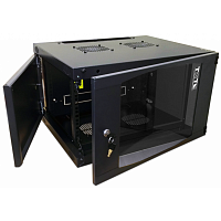 Шкаф настенный Next, 12U 550x600, стеклянная дверь, черный | код TWT-CBWNG-12U-6X6-BK | TWT