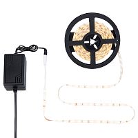 Комплект светодиодной ленты 5 м с блоком питания IP65, теплое белое свечение 3000 К LAMPER | код 142-909 | LAMPER