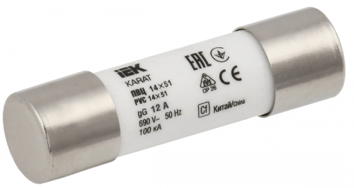 Плавкая вставка цилиндрическая ПВЦ 14х51 12А KARAT IEK | код MFL20-012 | IEK Плавкая вставка цилиндрическая ПВЦ 14х51 12А KARAT IEK | код MFL20-012 | IEK