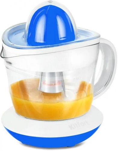 Соковыжималка цитрусовая Kitfort КТ-1148-3 25Вт рез.сок.:700мл. белый/синий | код 2019651 | KITFORT