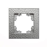 Рамка фактурная 1 пост UNIVersal Афина серебро (еврослот) | код A10053-S | Universal