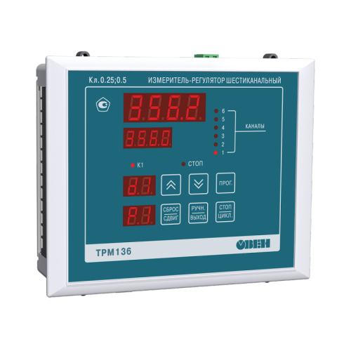 Измеритель-регулятор универсальный шестиканальный ТРМ136-ИКККРУ.Щ7 [М01] | код 92980 | ОВЕН