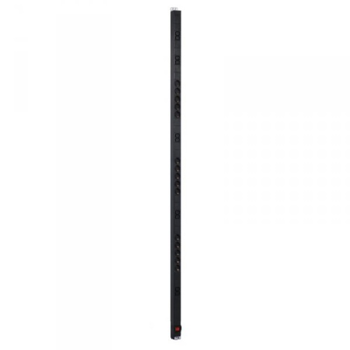 Вертикальный блок розеток Rem-16 с выкл., 15 Schuko, 10 C13, вход IEC 60320 C20 16 A, алюм., 42-48U | код R-16-15S-10C13-V-1820 | REM