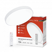 Светильник сд SCANDY SIMPLE-75RCW 75Вт 230В 3000-6500K 6000Лм 400x50мм с пультом ДУ белый IN HOME | код 4690612047096 | IN HOME