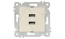 Rita - Розетка 2xUSB Type A, сл.кость | код 2200-449-0102 | Mutlusan