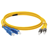 Патч-корд оптический LANMASTER, LSZH, дуплексный, ST/UPC-SC/UPC, SM OS2, 15 м | код LAN-2ST-2SC/SU-15 | LANMASTER