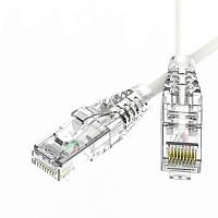 Патч-корд неэкранированный SLIM CAT6 U/UTP 4х2, 28 AWG, LSZH, белый, 0,3м | код RN6UU4503WH-28 | DKC
