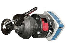 Переключатель двухпозиционный (0-1), 2 полюса, 10А, с ключом | код PSA010AK231AQ | EMAS