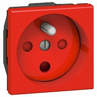 Розетка MOSAIC, скрытый монтаж, с заземлением, красный | код. 077114 | Legrand