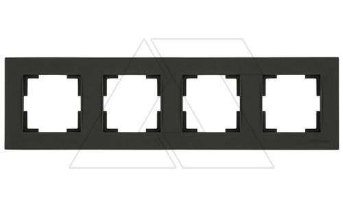 Rita - Рамка 4 поста, горизонтальный монтаж, черный мат | код 2220-800-1484 | Mutlusan