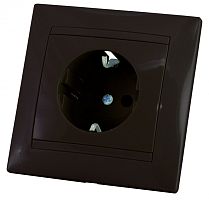 Розетка 2П+З 16А 250В шоколад Лама TDM | код SQ1815-0523 | TDM