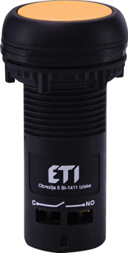 Кнопка монобл. утопл. ECF-10-Y (1NO, желтая) | код 004771452 | ETI