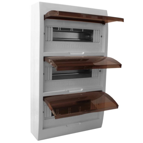 Распределительный щит RUICHI ЩРН-П-36 навесной, прозрачный, чёрная дверь, IP40 | код 113208 | Ruichi