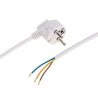 Шнур электрический с угловой вилкой 10А 2300Вт ПВС 3х0.75кв.мм 3м бел. | код 11-1310 | Rexant