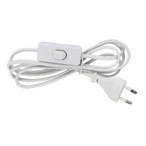 Шнур сетевой 2-х полюсный с выключателем RUICHI, вилка прямая CEE7/16 - без оконцевания, 1.8 м, 2x0.75 мм2, белый | код 112950 | Ruichi