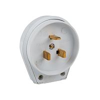 Вилка для разъема РШ-ВШ 32А 250В 2P+PE пластиковая бел, | код AS-250-B-01 | EKF