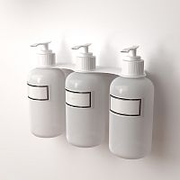Держатель дозатора для жидкого мыла и шампуней на 3 флакона настенный, белый REXANT | код 38-0702 | REXANT