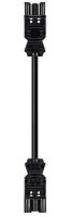 Кабельная сборка, оконеченная вилочным разъемом GST18i3, и розеточным разъемом GST18i3, 3 полюса, длина кабеля: 4 метра, сечение жил кабеля: 3х1,5 мм.кв., номинальное напряжение: 250V, номинальный ток: 16А, цвет разъема: черный, цвет кабеля: черный Код то