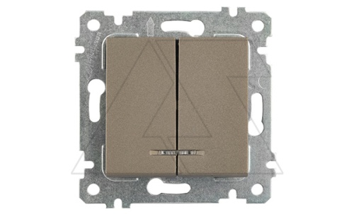 Rita - Выключатель двухклавишный с подсветкой, пруж. зажимы, антрацит | код 2200-426-0186 | Mutlusan Rita - Выключатель двухклавишный с подсветкой, пруж. зажимы, антрацит | код 2200-426-0186 | Mutlusan