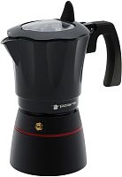 Кофеварка Polaris Pro collection 6C 0.3л алюминий черный (017226) | код 1925045 | POLARIS
