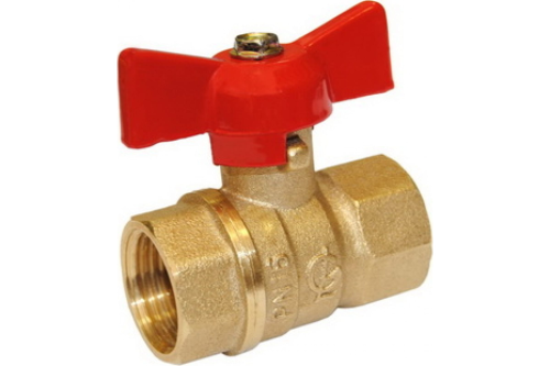 Кран шаровой ВВ 1' бабочка 11Б27п1 латунь | код БАЗ.А30.1.25.PN40 | БАЗ Кран шаровой ВВ 1' бабочка 11Б27п1 латунь | код БАЗ.А30.1.25.PN40 | БАЗ